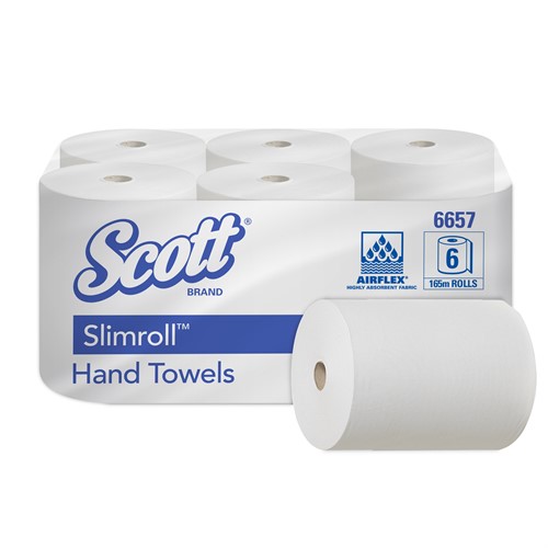 Handdukar SCOTT® SLIMROLL vit 6rle/fp